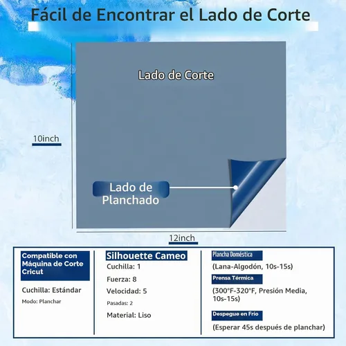 Vista 4 de HTVRONT - Vinilo de transferencia de calor azul HTV - 13 hojas de varios azules HTV