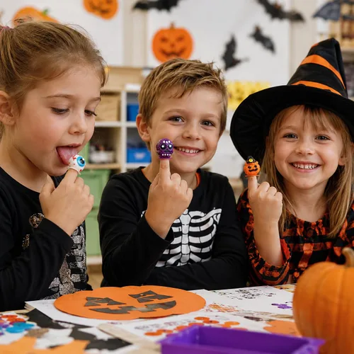 Vista 6 de Fruidles 12 anillos de dulces de Halloween, caramelos duros, envueltos individualmente (paquete de 12)