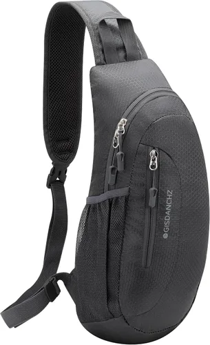 Vista 12 de Gisdanchz Bolso bandolera unisex con diseño de panal de abeja, jacquard, pequeña, delgada, bandolera, bolsa de pecho para senderismo y viajes