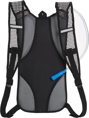 Vista 2 de Black Mountain Products Paquete de hidratación - Bolsa de agua de 2 litros con compartimento de almacenamiento extra grande Negro