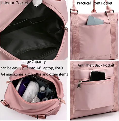Vista 5 de JSAHAH Bolsa de viaje para mujer bolsa de transporte para equipaje bolsa de deporte para gimnasio