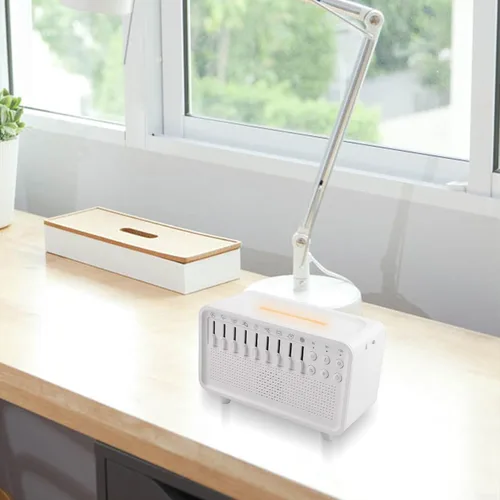 Vista 6 de Humidificador blanco de la máquina del ruido con el difusor del aroma y la luz de la noche para la relajación y la ayuda del sueño, blanco