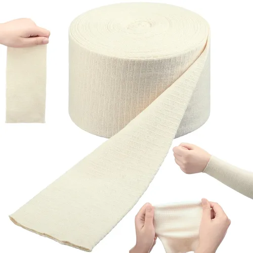 Vista 11 de Tondiamo Rollo de Gasa Tubular de Algodón, Calcetín Tubular para Brazo, Calcetín Elástico para Pierna, Tubo de Compresión, Vendaje de Manga Tubular