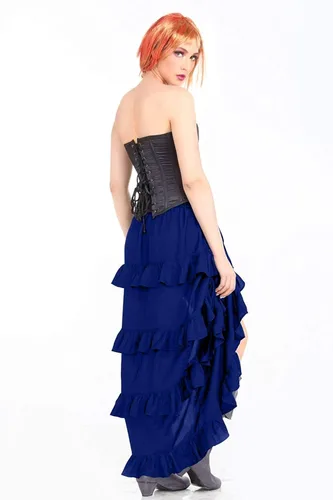 Vista 3 de ThePirateDressing - Disfraz para cosplay estilo victoriano Steampunk para mujer, falda de corte asimétrico con frente alto y largo atrás, C1367