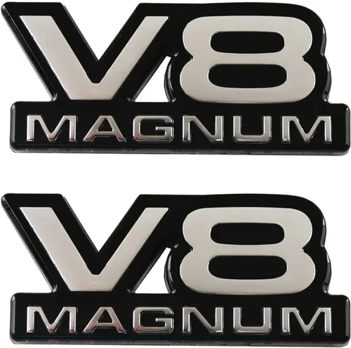 Vista 7 de 2 piezas de emblemas V8 Magnum para guardabarros de puerta con placa de identificación 3D, adhesivos de logotipo para 1500 Van, compatibles