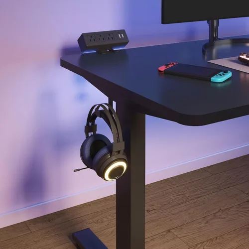 Vista 10 de FLEXISPOT EN2 Marco de escritorio de pie con regleta de alimentación de abrazadera y bandeja de gestión de cables, base de escritorio eléctrica