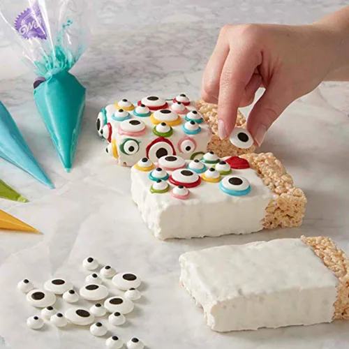 Vista 7 de 2 botellas de caramelos con ojos y ojos, decoración de cupcakes, decoración de galletas, dos tamaños mezclados, dulces dulces comestibles