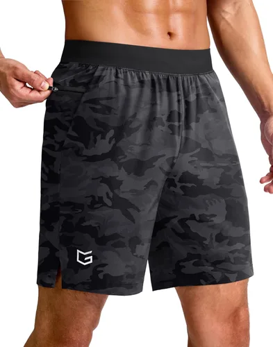 Vista 12 de G Gradual Pantalones cortos deportivos para correr para hombre de 7/5/9 pulgadas, bolsillo con cremallera, ligeros, para entrenamiento, gimnasio