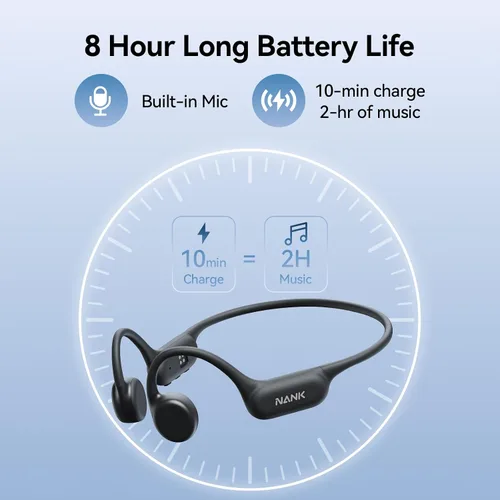 Vista 7 de Auriculares de natación NANK Runner4, auriculares de conducción ósea IP68 Negro