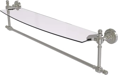 Vista 7 de Allied Brass RD-33TB/18-BBR Retro Dot Collection - Estante de cristal integrado para toallero, 18 pulgadas, bronce cepillado