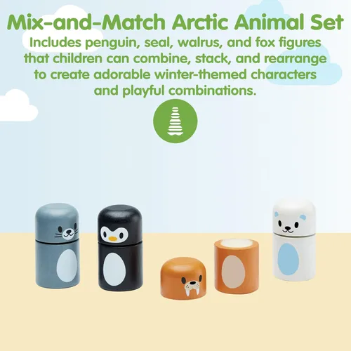 Vista 2 de PlanToys® Conjunto de juguetes Montessori de madera a juego de animales