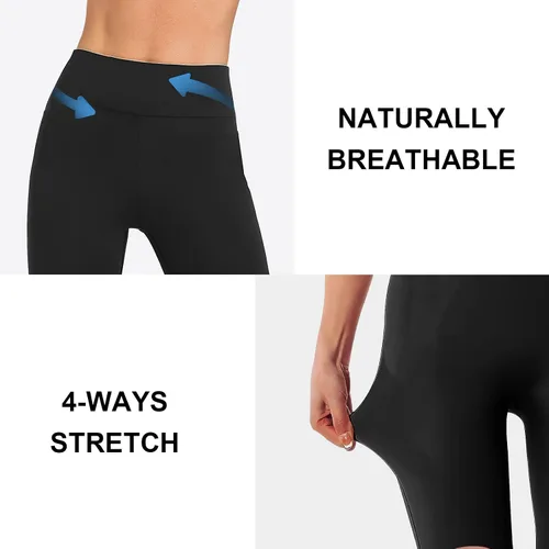 Vista 5 de DIBAOLONG - Pantalones de yoga de cintura alta para mujer, para control de abdomen rasgado, para correr, yoga, Leggings entallados