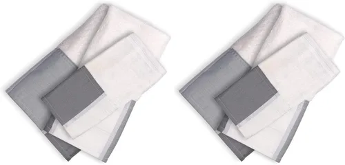Vista 6 de Popular Bath Toallas de baño, colección Madern, juego de 3 piezas, gris