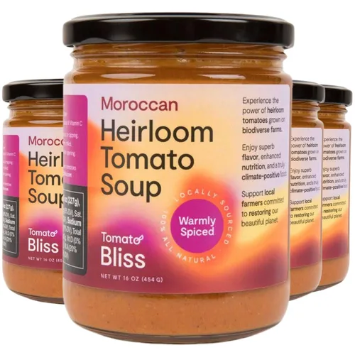 Vista 10 de Tomato Bliss - Sopa de tomate de curry de Vadouvan, totalmente natural, sin OMG, vegana, sin lácteos, sin azúcar añadido, sopas de tomate