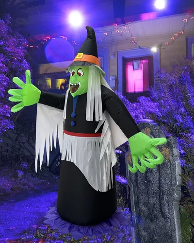 Vista 2 de OVIFM Halloween Inflatables Witch Costume Adult- 74FT One Size Scary Inflatable Halloween Wizard Costume