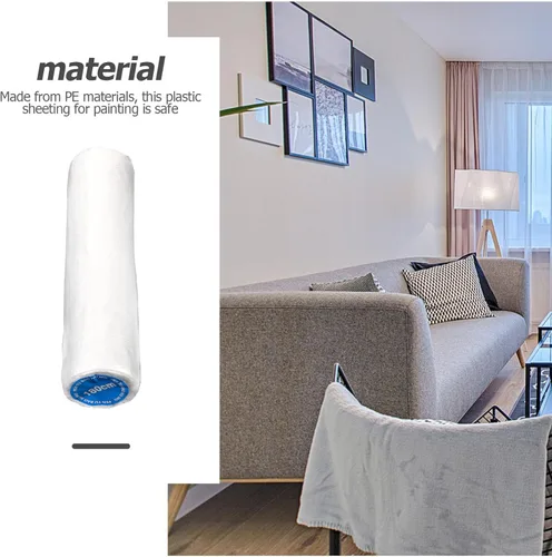 Vista 5 de OSALADI 1 rollo de pintura de plástico para muebles para sofás, gabinetes, fundas de sofá para sofá, cubierta de plástico de barrera, PE