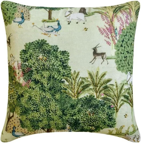 Vista 27 de The HomeCentric Fundas de almohada decorativas con bordes de 12 x 12 pulgadas Funda de cojín de seda de arte moderno Fundas de almohada verdes