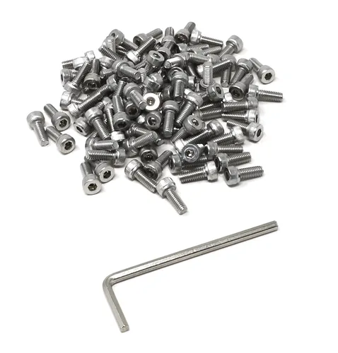 Vista 115 de iexcell Kit de tornillos de cabeza hexagonal de acero inoxidable 304, 100 unidades M2 x 0.157 in, paso de rosca de 0.016 in