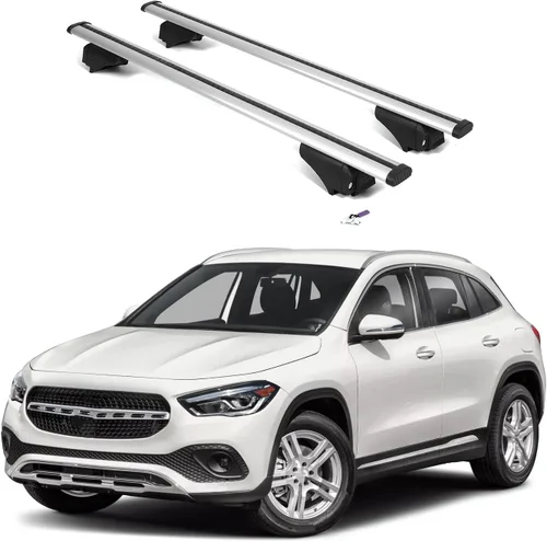 Vista 15 de ERKUL Barras transversales de techo resistentes de 220 libras para Mercedes GLA 2014-2020 Soportes de metal sólido Barras transversales de Negro