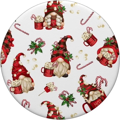 Vista 3 de Hot Cocoa Gnome - Patrón de Navidad con gnomos de Navidad (blanco y rojo)