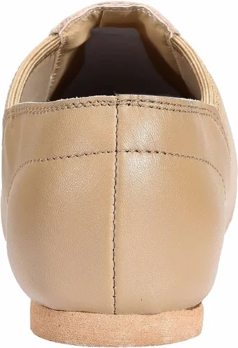 Vista 3 de Dynadans Zapato de jazz sin cordones superior de cuero para mujer, Negro