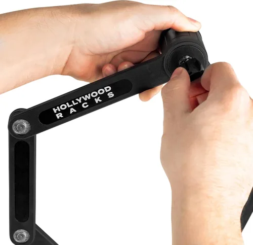 Vista 6 de Hollywood Racks Cerradura plegable antirrobo para bicicleta, negro, cerradura de llave, compacta, ligera