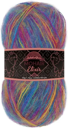 Vista 125 de JubileeYarn Mohair Elixir Yarn - 50g/Skein Baby Wool Blend - Cosmopolitan - 1 Skein
