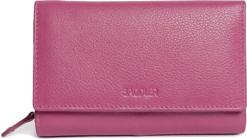 Vista 2 de SADDLER Cartera de cuero de lujo triple pliegue con protección RFID para mujer, con monedero con cremallera, tarjetero de crédito múltiple