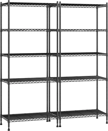 Vista 15 de Romorgniz Estante de 5 niveles de almacenamiento de 1010 libras, estantería de alambre ajustable, montaje sin herramientas, unidad de estantería