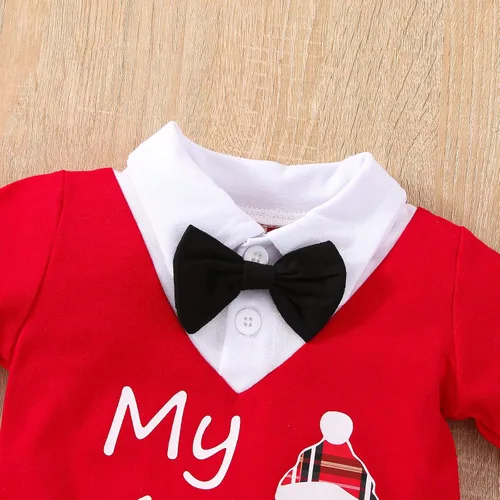 Vista 7 de VINUOKER Infant Baby Gentleman Clothes Set First Christmas Outfit Xmas Santa Baby Jumpsuit Romper 3pc Cotton Outfit Set