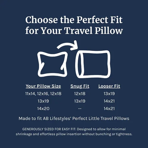 Vista 3 de AB Lifestyles Paquete de 2 fundas de almohada de viaje de 12 x 18 pulgadas, 300 hilos, 100% algodón, para ir a cualquier lugar, tamaño pequeño Camel