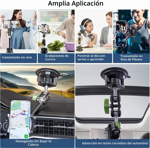 Vista 7 de HEMMOTOP Soporte para teléfono de automóvil, soporte de ventosa