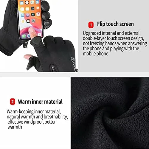Vista 4 de Guantes cálidos de invierno, correr, senderismo, pesca, guantes de pantalla táctil para dedos