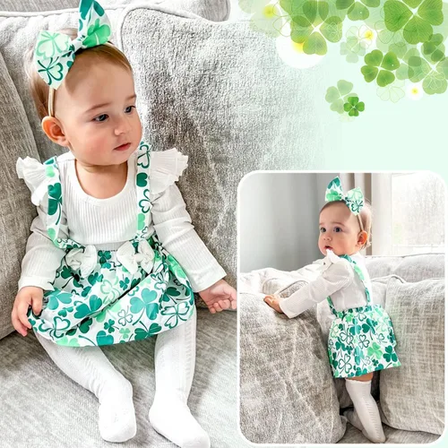 Vista 59 de Unutiylo Ropa de bebé recién nacida prematura con tirantes, traje de otoño e invierno, traje de manga larga con volantes
