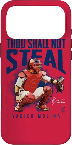 Vista 22 de Yadier Molina - Carcasa para iPhone 17, diseño de "Thou Shall Not Steal