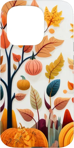 Vista 14 de Fall Leaves Autumn Pumpkin Theme Autumn Color Yellow Case for iPhone 17