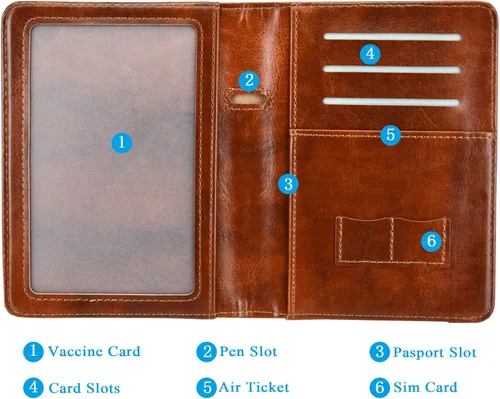 Vista 12 de Kandouren - Funda para pasaporte con bloqueo RFID, cartera para pasaporte para hombres y mujeres, el mejor regalo para viajeros, tarjetas de crédito