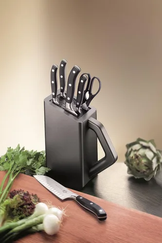 Vista 3 de Victorinox Grand Maître - Bloque para cuchillos, incluye 6 cuchillos forjados, almacenamiento de cuchillos, elegancia, color negro