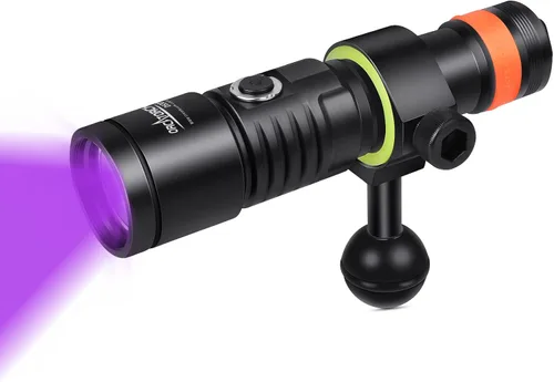 Vista 11 de ORCATORCH D530V 1200 lúmenes luz de video subacuática, haz súper ancho de 120°, 2 modos con indicador de batería, rótula ZJ18, IP68 impermeable Luz