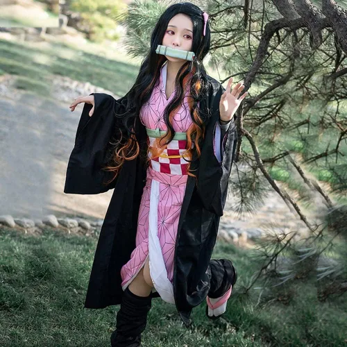 Vista 5 de Nezuko - Disfraz de sirvienta Shinobu Lolita - Conjunto de vestido de sirvienta para Halloween