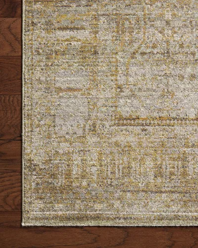 Vista 10 de Loloi Jean Stoffer Bradbury Collection, Dove & Gold, alfombra de área de 6 pies a 3 pulgadas x 9 pies, alfombra moderna y tradicional para sala