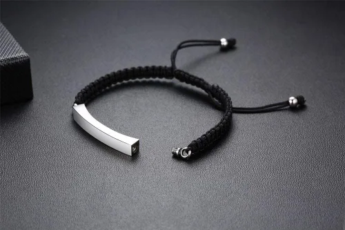 Vista 11 de Pulsera de urna personalizada para cenizas, recuerdos de joyería de cremación para mujeres y hombres, pulsera ajustable de cuerda tejida hecha a
