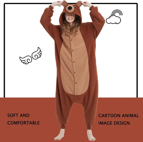 Vista 5 de SWEETXIN Adult Unisex Onesie Pajamas Halloween Christmas Sleepwear Jumpsuit Cosplay Costume Suit for Women and Men