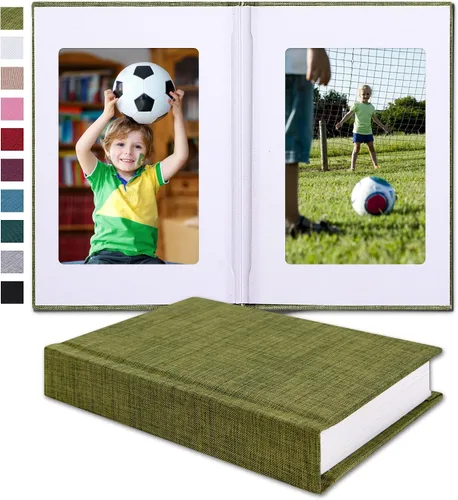 Vista 9 de Pssoss Álbum de fotos pequeño de 4 x 6 pulgadas con espacio de escritura con capacidad para 20 fotos, ideal para álbum temático de boda y álbum