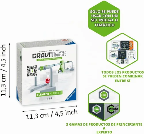 Vista 3 de Ravensburger GraviTrax Element Zipline. Se puede combinar con todas las líneas de productos GraviTrax y juguetes de construcción para niños a partir