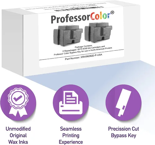 Vista 5 de La tinta ColorQube 8570 o ColorQube 8580 reemplaza 108R00926 108R00927 108R00928 108R00930 (10 tintas OEM reenvasadas), el paquete incluye llave