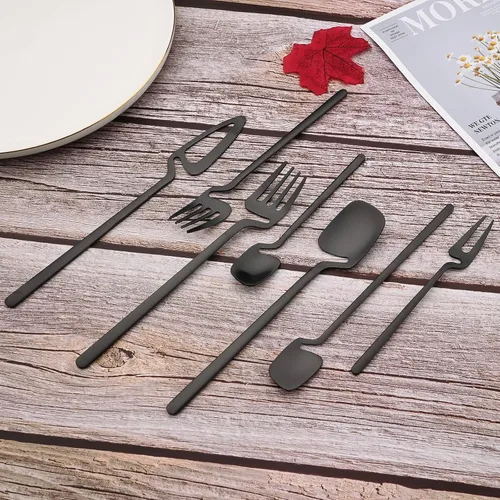 Vista 4 de JASHII 8 cucharas de mango largo para colgar, cuchara de té helado, cuchara de café, cucharas agitadoras de acero inoxidable 304 para té, postre