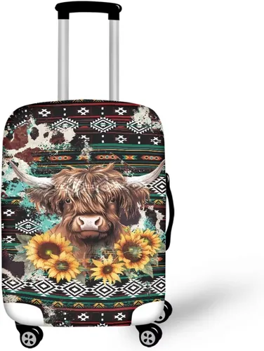 Vista 41 de COEQINE Funda para equipaje de viaje, protector de maleta, funda de equipaje lavable, tamaño S-XL (18-32 pulgadas), Blue Capy Bara Swim, L