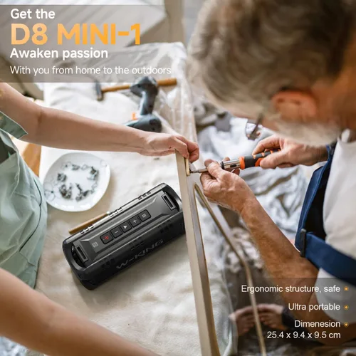 Vista 7 de W-KING Altavoces Bluetooth Portátiles Inalámbricos, (60W Pico) 30W RMS IPX6 Altavoz para Exteriores Impermeable Fuerte, 24H, EQ, AUX, Tarjeta TF