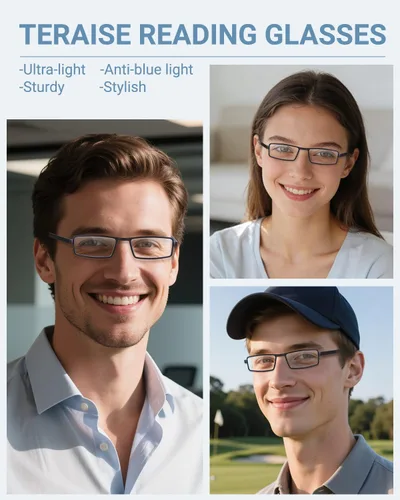 Vista 2 de TERAISE Reading Glasses Men 4-Pack Ultralight Blue Light Reader Glasses